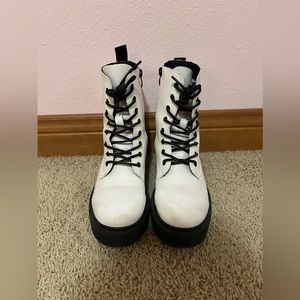White Combat Boots